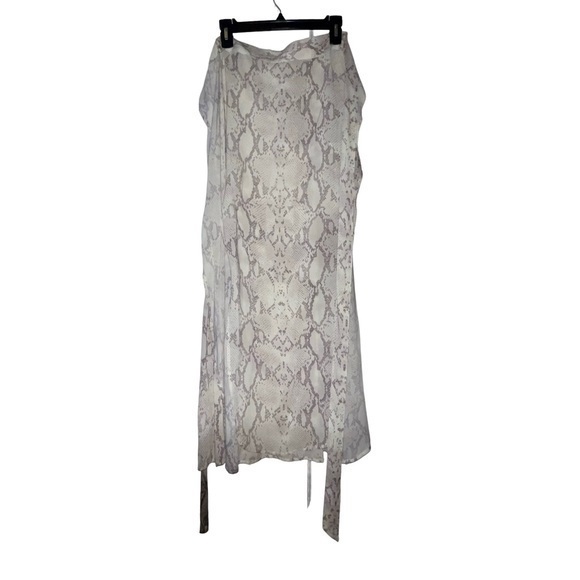 Olivaceous Sateen Maxi Skirt in Snakeskin Pattern Size S - Picture 5 of 8